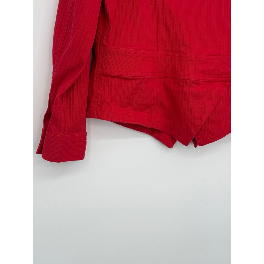 Coldwater Creek Women's Cotton Red Denim Button‎ Down Jacket 8 Casual Preppy Y2K - Picture 9 of 15